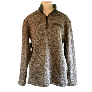 Eddie Bauer sz M grey 3/4 zip pullover with pockets